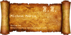 Michna Mária névjegykártya